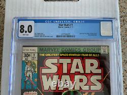 Star Wars #1 CGC 8.0 WHITE A New Hope adaptation part 1 Marvel 1977 Newsstand