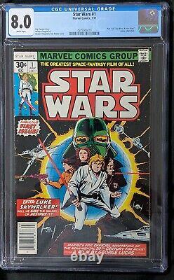 Star Wars #1 CGC 8.0 White Pages Marvel (1977) VF