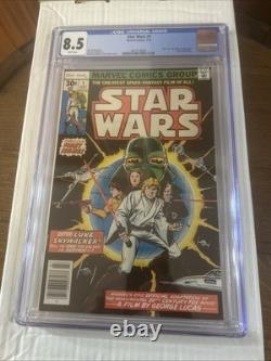 Star Wars #1 CGC 8.5 White Pages Newsstand Edition Key (1977)