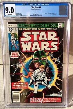 Star Wars #1 CGC 9.0 CRISP WHITE PAGES 1ST PRINTING 1977 Marvel 4 AVAIL ALL WHT