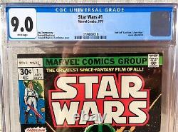 Star Wars #1 CGC 9.0 CRISP WHITE PAGES 1ST PRINTING 1977 Marvel 4 AVAIL ALL WHT