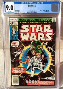 Star Wars #1 CGC 9.0 CRISP WHITE PAGES 1ST PRINTING 1977 Marvel 4 AVAIL ALL WHT