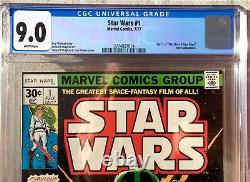 Star Wars #1 CGC 9.0 CRISP WHITE PAGES 1ST PRINTING 1977 Marvel 4 AVAIL ALL WHT