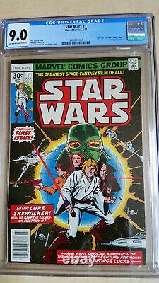 Star Wars #1 CGC 9.0 OWithW Pages Marvel Comics 1977 series New Hope