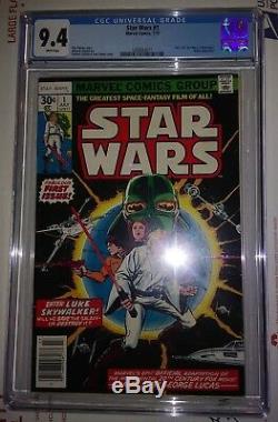 Star Wars #1 CGC 9.4 NM White pages Bronze Age Key New Case