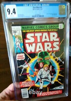Star Wars #1 CGC 9.4 WHITE Pages Newsstand Variant Marvel Comics 1977