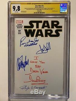Star Wars #1 CGC 9.8 SS Cast signed Hamill, Fisher, Prowse, Williams, Mayhew