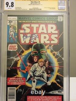 Star Wars #1 CGC 9.8 White Pages 1977 Signed Harrison Ford, Han Solo, Dr. Jones