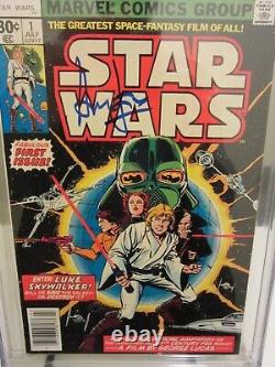 Star Wars #1 CGC 9.8 White Pages 1977 Signed Harrison Ford, Han Solo, Dr. Jones
