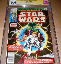 Star Wars #1 CGC SS 9.4 SIGNED George Lucas Marvel 1977 1st print White Pages