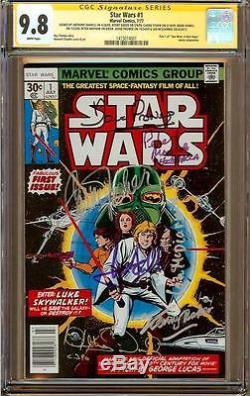 Star Wars #1 CGC SS 9.8 WP Signed by Mark Hamill Carrie Fisher Kenny Baker + 4