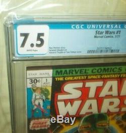 Star Wars # 1 Cgc 7.5 New Case 1977 1st Appearance Skywalker Vader 1st Print