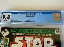 Star Wars 1 Cgc 9.4 White Pages Reprint Blank Upc Box Marvel Comics 1977