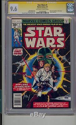 Star Wars #1 Cgc 9.6 Ss White Pages Signed Stan Lee A New Hope 1977 Movie