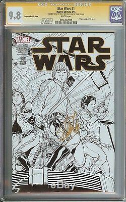 Star Wars #1 Cgc 9.8 5001 Quesada Sketch Cover Signed Stan Lee 1st Day Release