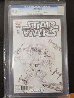 Star Wars #1 Cgc 9.8 Alex Ross Sketch Variant Homage Aaron Cassaday Marvel 2015