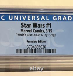 Star Wars #1 Cgc 9.8 Marvel 2015 Premiere Variant Worlds Best Comics Only 2 Made Star Wars #1 Cgc 9.8 Marvel 2015 Premiere Variant Worlds Best Comics Only 2 Made