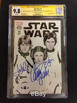Star Wars #1 Comic Signed by Harrison Ford Mark Hamill Carrie Fisher CGC SS 9.8