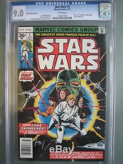 Star Wars #1 First Print CGC 9.0 WP 35 Cent Price Variant Marvel Comics 1977