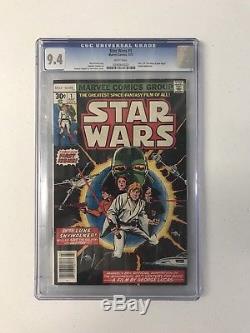 Star Wars #1 (Jul 1977, Marvel) CGC 9.4 Graded WHITE PAGES Cracked Case On Back