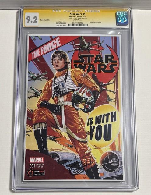Star Wars #1 Marvel Comic, Gamestop Edition Greg Horn Signed. Cgc Graded 9.2