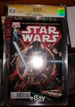 Star Wars #1 Marvel Now Alex Ross Color Variant Cgc 9.8 Ss Signed Stan Lee