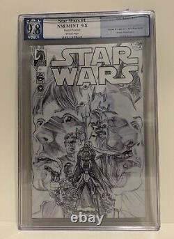 Star Wars #1 PGX 9.8 (Dark Horse 2013) Alex Ross B&W Sketch Variant