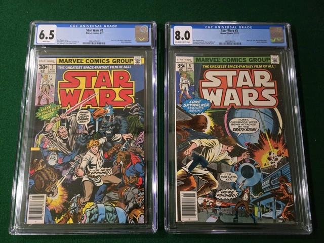 Star Wars #2 & #5 1st Printings Cgc 6.5/8.0 1977 Marvel Nice