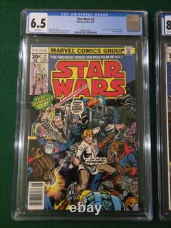 Star Wars #2 & #5 1st Printings CGC 6.5/8.0 1977 Marvel Nice