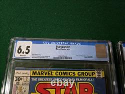 Star Wars #2 & #5 1st Printings CGC 6.5/8.0 1977 Marvel Nice