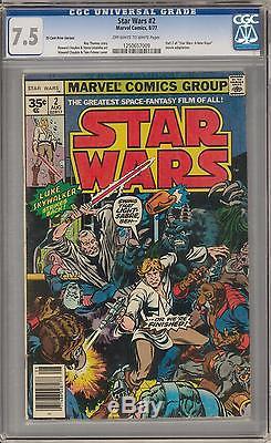 Star Wars #2 CGC 7.5 35 Cent Variant (OW-W) Rare Variant