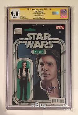 Star Wars #2 Cgc 9.8 Han Solo Action Figure Variant Signed Harrison Ford