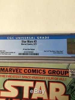 Star Wars 3 Cgc 7.0 White Pages 35c 35 Cent Cents Variant Very Hard To Find