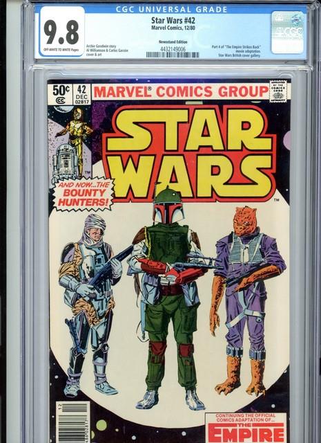 Star Wars #42 1980 Marvel Cgc 9.8 Owithwhite Newsstand Edition