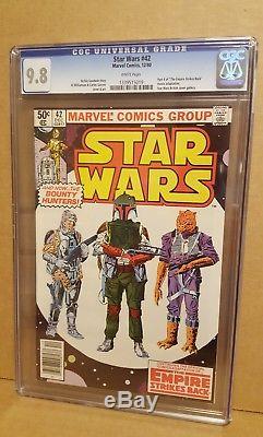 Star Wars #42 Cgc 9.8 (nm/m) White Pages 1st Boba Fett 1980 Marvel Newsstand