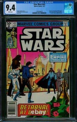 Star Wars #43? CGC 9.4 WHITE Pages + NEWSSTAND? Marvel Graded Comic 1981