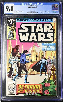 Star Wars #43 CGC 9.8 White Pages 1981 Empire Strikes Back Part 5, 1st Lando