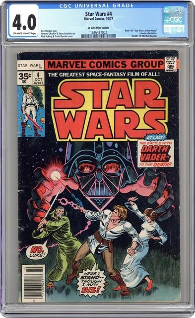 Star Wars #4 35 Cent Variant Cgc 4.0 1977 1616417002