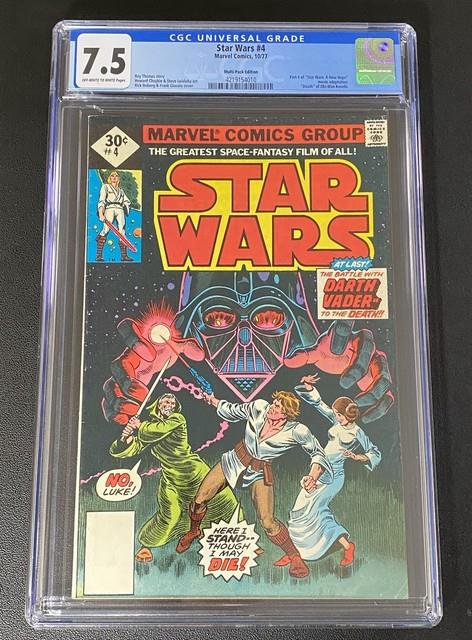 Star Wars #4 Cgc 7.5 Marvel 1977 30-cent Whitman 1st Printing Multi-pack Edition
