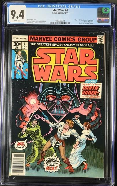 Star Wars #4 Cgc 9.4 White Pages Marvel 1977 New Slab! Death Of Obi-wan