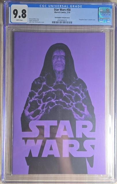 Star Wars #58 John Tyler Christopher Palpatine Negative Variant Cover Grade 9.8
