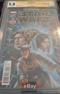 Star Wars #5 CGC 9.8 SS Signed by Harrison Ford, Carrie Fisher, & Mark Hamill
