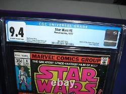 Star Wars #6 CGC 9.4 with OWithW pages from 1977! Marvel Darth Vader D56