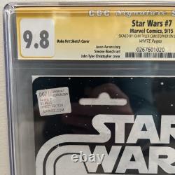Star Wars #7 CGC 9.8 SS Signed Boba Fett By Tyler Christopher AFV Sketch Cover