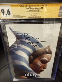 Star Wars Ahsoka #1 JTC VIRGIN VARIANT CGC SS 9.6 signed Rosario Dawson Star Wars Ahsoka #1 JTC VIRGIN VARIANT CGC SS 9.6 signed Rosario Dawson