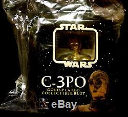 Star Wars C3PO Gold Bust Statue Gentle Giant Dark Horse Comics New from 2004