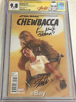 Star Wars Chewbacca #1 Signed by Stan Lee & Peter Mayhew CGC 9.8 SS Red Label