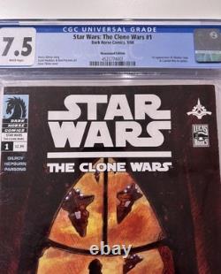 Star Wars Clone Wars #1 CGC 7.5 Ahsoka 1st Appreance 2008 Dark Horse Newsstand