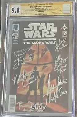 Star Wars Clone Wars #1 Newsstand Cgc 9.8 Signed (x6)