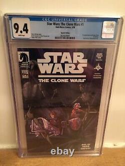 Star Wars Clone Wars #1, Special Edition, CGC 9.4 WP 1/1000 Unread 1ST AHSOKA